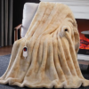 Guohaoi Heated Blanket Electric Throw, Soft Faux Rabbit Fur Electric Blanket with 10 Heating Levels 5 Sitting Timer Auto Off, Cozy Warm Heating Blankets, Machine Washable(50″×60″ Beige)