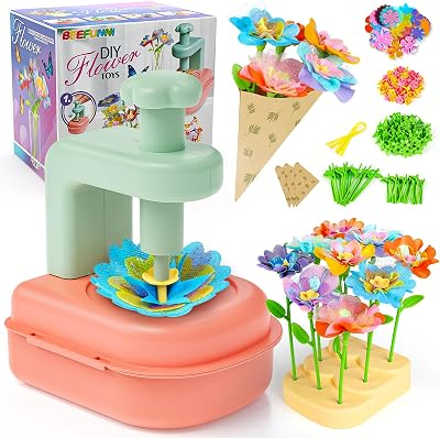 beefunni Flower Bouquet Craft Kit, DIY Crafts Toys for Kids Ages 4-8, Educational Flower-Making Toy for Toddler, Arts & Crafts for Toddler Girl, Birthday Gift for 4 5 6 7 8+ Year Old Girls and Boys