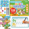 LEOGOR Magic Grooved Writing Practice for Kids – 6 Grooved Writing Books for Kids 3-5 & 6-8 – Disappearing Ink Handwriting Books – Traceable Letters Numbers for Preschool – Reusable Learning Activity