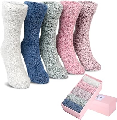 SISOSOCK 5 Pairs Soft Casual Sleep Comfy Socks