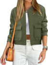 ANRABESS Women Cropped Bomber Jacket