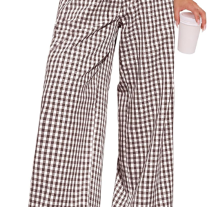 ANRABESS Gingham Striped Boxer Pants