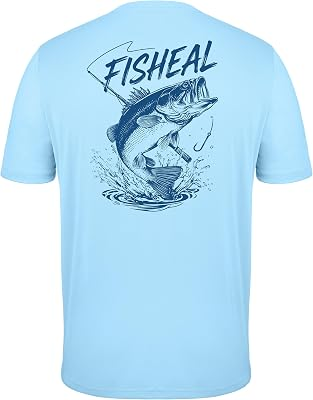 FISHEAL Mens Swim Fishing Graphic Shirts