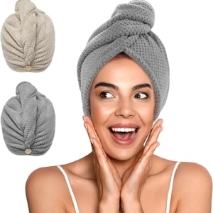 YFONG 2 Pack Microfiber Hair Towel Wrap