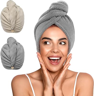 YFONG 2 Pack Microfiber Hair Towel Wrap