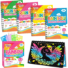 FEREDO KIDS Scratch Paper Art Party Favors for Kids: 4 Pack Rainbow Scratch Notebook, Goodie Bags Stuffers Coloring Books Party Favors for Kids 3-12, Bulk Classroom Birthday Gifts for Student