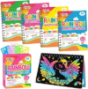FEREDO KIDS 4 Pack Rainbow Scratch Notebook
