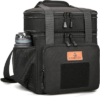 HSHRISH Expandable Large Tactical Lunch Box for Adults, Durable Insulated Lunch Bag with Lots of Storage Space, Cooler Bag for Men Women Work Outdoor Picnic Trip, 16 L, Black