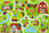 Beeqoo Farm Animals Jumbo Floor Puzzle for Toddles 2-4, Giant Adventure Track Jigsaw Puzzles for Kids Ages 3-5 (48 Piece 35.4×23.4 Inch Thick Cardboard), Educational Toys for Preschooler 4-6 Year Old