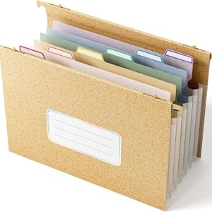 EcoStash Wheat Straw Expanding Hanging File Folders,1.2″ Accordion Pockets File Organizer, Large Capacity, Letter Size for Filing Cabinet, 100% BPA Free, Return to Nature, Healthy Living- Wheat Yellow