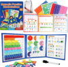 Magnetic Fraction Educational Puzzle, Magnetic Fraction Demonstration Book with Fraction Tiles & Circles, Math Manipulatives for Elementary School, Math Learning Skills for Kids