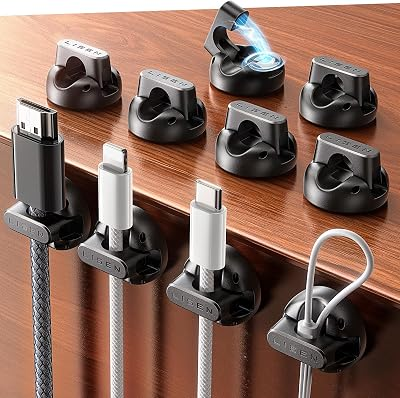 LISEN 10 Pack Magnetic Cable Clips