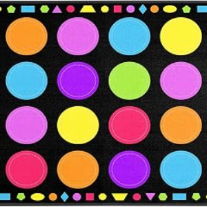 Booooom Jackson Classroom Rug – 7’6”x13’12” Macaron Calming Circle Preschool Classroom Carpet, Non-Slip & No-Trip Edges, Vibrant Colors for Kids Playroom Floor Mat