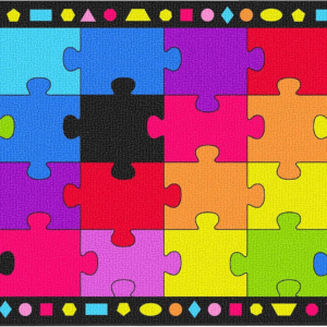 Booooom Jackson Colorful Rainbow Classroom Rug – 7’6″ x 13’1″ Large Carpet with 24 Spots for Preschool, Elementary, Daycare – Non-Slip Backing, Seating Squares for Circle Time & Reading