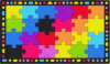 Booooom Jackson Colorful Rainbow Classroom Rug – 7’6″ x 13’1″ Large Carpet with 24 Spots for Preschool, Elementary, Daycare – Non-Slip Backing, Seating Squares for Circle Time & Reading