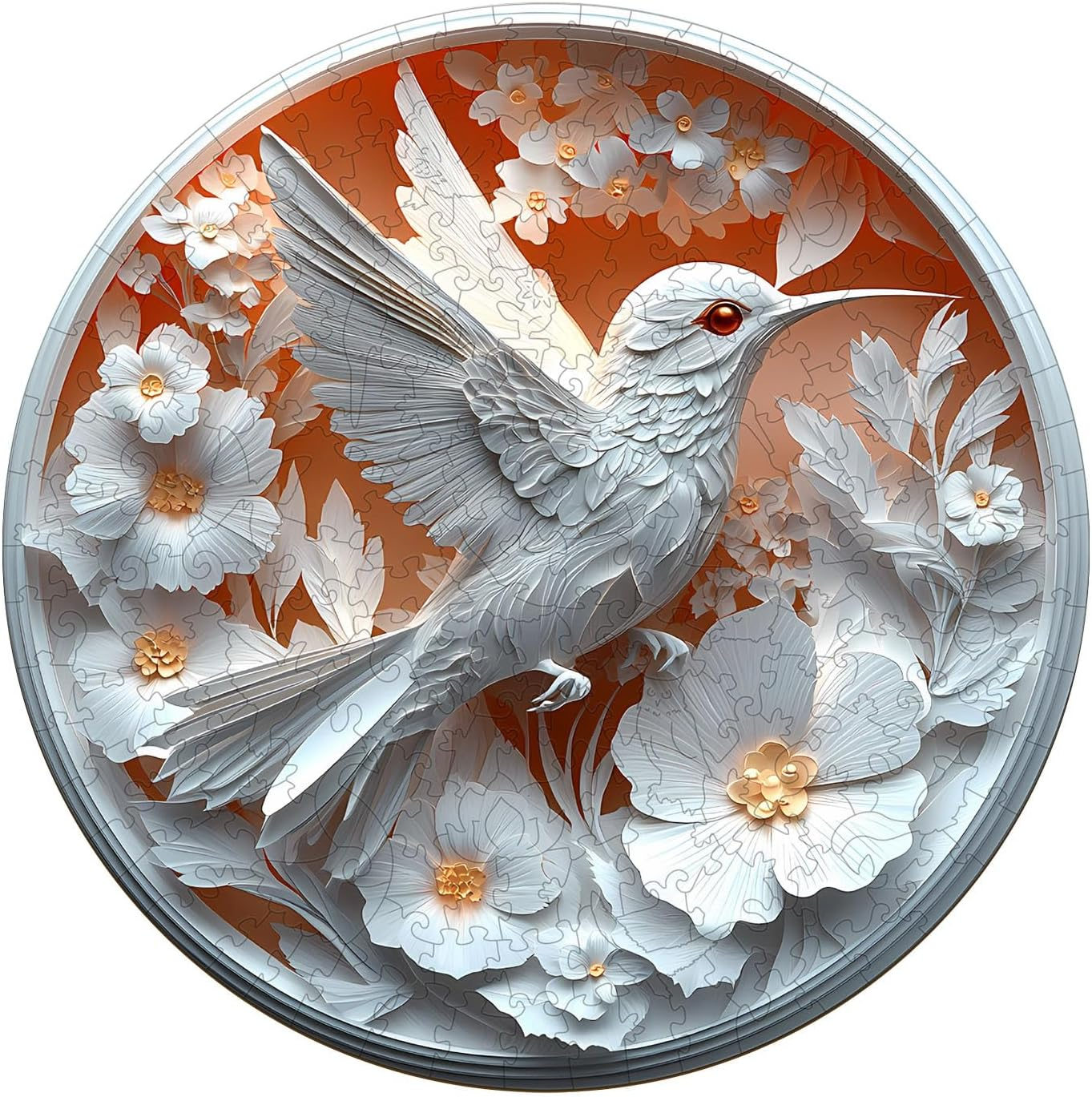 Wooden Puzzles for Adults, 3D Paper Hummingbird Wood Puzzles Adult, Unique Animal Shaped Wooden Jigsaw Puzzle, Creative Gifts for Friends/Family/Puzzle Lovers,Home Decor(S-8.5 * 8.5in 100pcs)