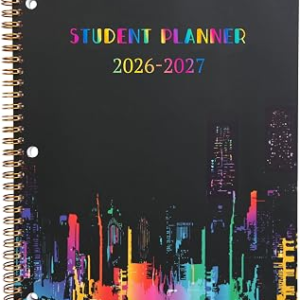 Student Planner 2026-2027 Monthly & Weekly School Planner 2026-2027 Student Planners Academic Year for Middle and High School, Aug 2026 – Jun 2027, 8.2″ x 10.7″, Academic Planners with Stickers & 3-Hole Punched – Multi