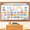 This is Your Year Bulletin Board Set Classroom Decoration Welcome Back to School Composition Bulletin Board Inspirational Cutout for Back to School Classroom Office Chalkboard Wall Decor