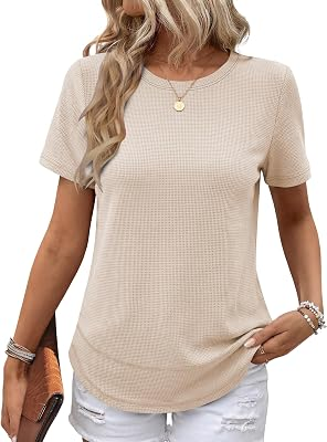 ANRABESS Waffle Knit Tops