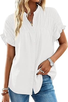 MASCOMODA Womens Button Down Shirts