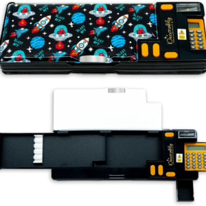 Decorably Space Pop-Up Pencil Case with Calculator for Boys