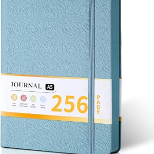 CAGIE Textured Hardcover Lined Journal for Women and Men, A5 Leather Journal Notebook with 256 Pages, 100GSM Paper – College Ruled Journaling Notebook for Writing, Work, School, Daily Diary