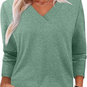 XIEERDUO V Neck Long Sleeve Shirts