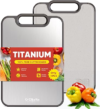 G.C&yite Titanium Cutting Board for kitchen, 2-in-1 Pure Titanium Chopping Board with Wheat Straw PP for Food Safety, Lightweight No Toxic, Kitchen Gifts 15.5″ x 10.5″, 1-Pcs (Dark Gray)
