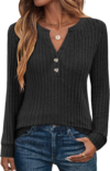 ANRABESS Womens Long Sleeve Henley Shirts