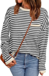 LILLUSORY Free People Dupes Striped Pullover Sweaters