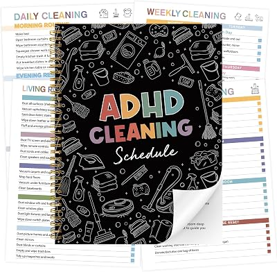 Thboxes ADHD Planner, Reusable Weekly House Cleaning Schedule for Adults | Reusable Dry Erase Pages, Checklist Notebook, Daily Weekly Monthly Schedule Household Organizing Planner for Homes, Families
