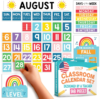 Hadley Designs Classroom Calendar Set Bulletin Board Decorations – Colorful School Calendar for Classroom Decor, Kindergarten Preschool Elementary Teacher Must Haves, Homeschool & Daycare Essentials