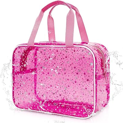 EDELEFAS Clear Red Star Makeup Bag