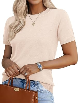 SLOWCOLIN Women Short Sleeve Sweater