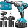 Seesii Impact Wrench 665 FT-LBS(900N.m) 3300IPM 1/2 Impact Gun High Torque Electric Impact Driver Cordless Impact Wrench with 21V 2×4.0Ah Battery 6 Sockets&Case for Home Car Tire Lug Nut Removal Tool