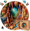 LEOGOR Wooden Jigsaw Puzzles for Adults 200 Pieces (11.6 × 11.5 in), Cave Puzzle, Extra-Thick 5mm Wood, Round 3D Mosaic Design, Unique Animal Shapes, Relaxing Artistic Gift for Adults and Teens