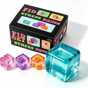 1 Pack Fidget Toys Squishy Stress Cube, Stress Balls for Kids Adults Squishies Stress Relief, Ice Sugar Sensory Toys for Kids with Autism, Fidgets for Classroom Prize Toys(Green,1 Pack)
