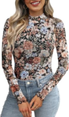 OFEEFAN Womens Long Sleeve Mesh Top
