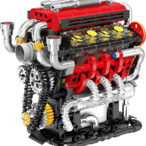 HXBIU Small V8 Engine Model Kit that Runs- 538-Piece Mini Engine Building Set with Rechargeable Electric Motor, Finely Crafted Parts, STEM DIY Technic Model for Adults & Kids Ages 14+