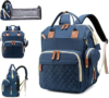 Awanhe Baby Diaper Bag Backpack with Changing Station, Waterproof Bags for Boys & Girls, USB Charging Port, Blue
