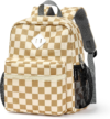 STEAMEDBUN Corduroy Toddler Backpack for Girls Boys 2-4, Kids Preschool Backpack for Kindergarten – Checkered