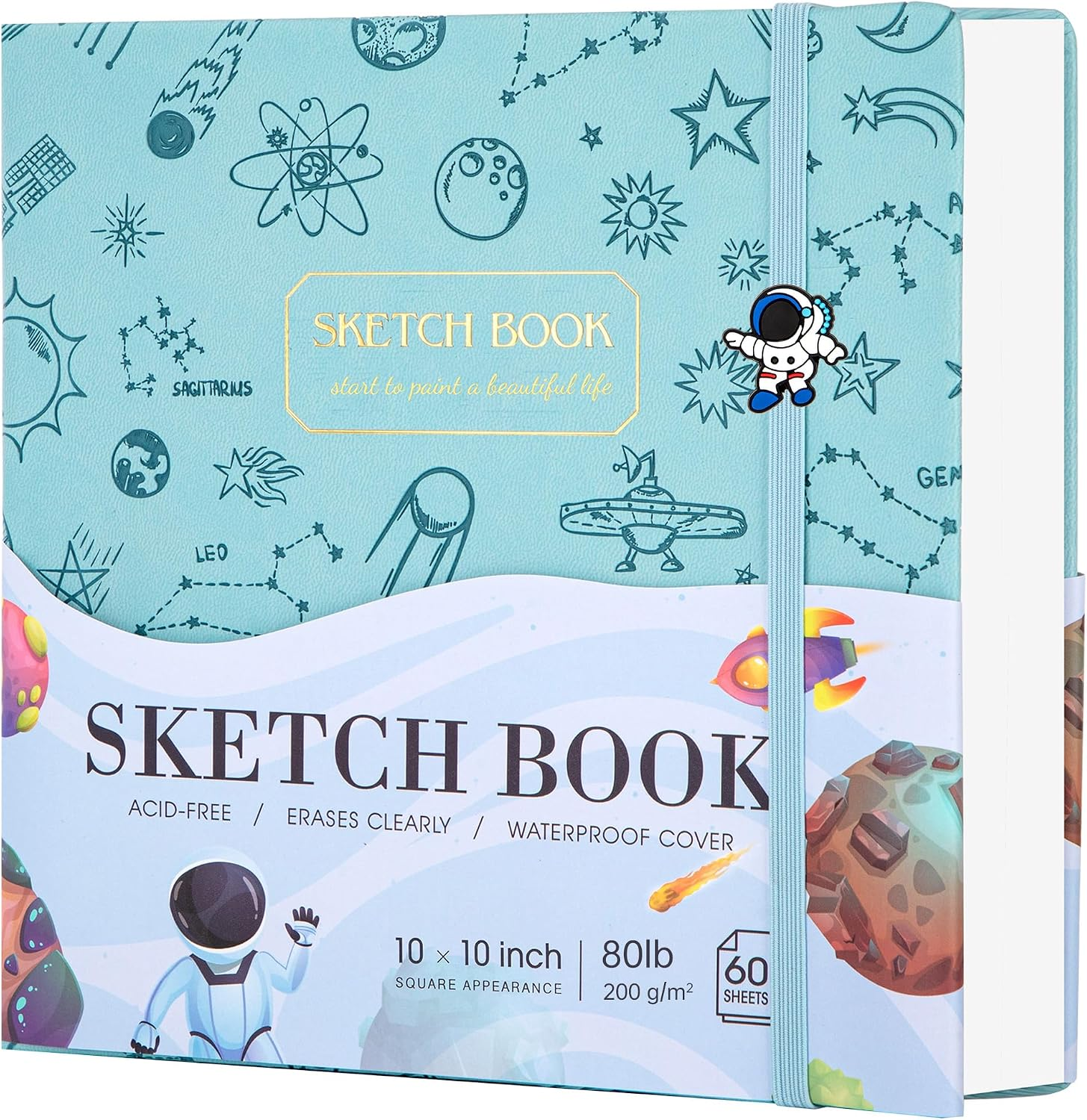 FLYING EAGLE Sketch Book, Square Hardcover Sketchbook for Kids,10x10, Blue