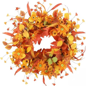 PINKPUM 20 Inch Fall Wreath