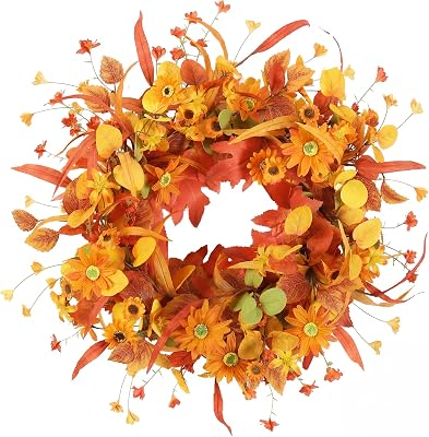 PINKPUM 20 Inch Fall Wreath