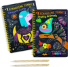 JUNQIU Scratch Art for Kids, 2Pack Animal &Unicorn Rainbow Scratch Notebook