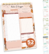 Decorably 52 Sheets Boho Celestial Undated Daily to Do List Notepad, 6.5×10″ Spring-Bound Planner, Easy Tear-Off, for Schedule, Priorities, Agenda, Water Intake, Meals, Notes & Doodles, Home, Office