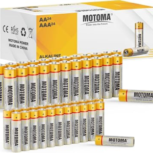 AAA and AA Alkaline Batteries, 24 Double A and 24 Triple A Batteries, Long Lasting Power Batteries for Household Electronic Devices, Toys, Clocks (Non-Rechargeable)