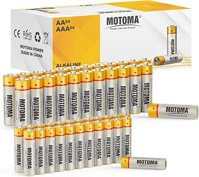 AAA and AA Alkaline Batteries, 24 Double A and 24 Triple A Batteries, Long Lasting Power Batteries for Household Electronic Devices, Toys, Clocks (Non-Rechargeable)