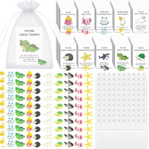 100 Set Employee Appreciation Gifts Bulk for Coworkers,Thank You Gifts | Funny Resin Animal Pun Inspirational Note Cards for Staff, Teachers, Nurses, Volunteers, Office Teams & School