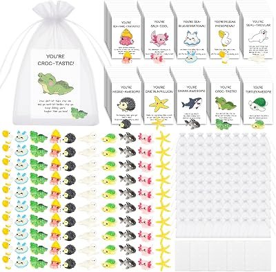 100 Set Employee Appreciation Gifts Bulk for Coworkers,Thank You Gifts | Funny Resin Animal Pun Inspirational Note Cards for Staff, Teachers, Nurses, Volunteers, Office Teams & School